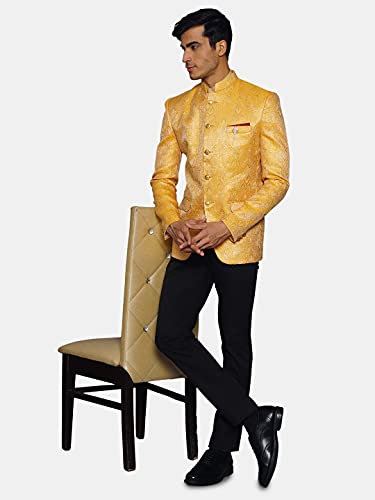 Image of WINTAGE Men's Banarasi Rayon Cotton Green Bandhgala