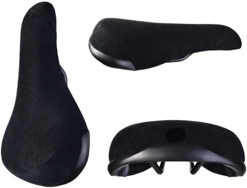 Stunt Wheelie Bike Seat Black Flannelette with Embroidery Logo Multiple Colors for Cycling Accessories