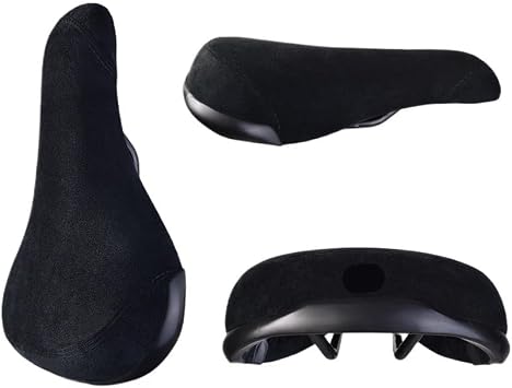 Stunt Wheelie Bike Seat Black Flannelette With Embroidery Logo Multiple Colors For Cycling Accessories