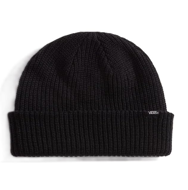 Bonnet en maille Vans Core Basic noir à revers ajustable style décontracté