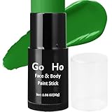 Go Ho Go Ho Cream-Blendable Green Face Paint Stick (1.06 Oz),Full-coverage Green Body Paint Stick for Halloween Cosplay SFX Witch Makeup,Waterproof St Patricks Day Face Paint