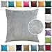 Poszewki na poduszki rzuć poszewki na poduszki aksamitne miękkie kwadratowe poduszki na sofę Home Car dekoracyjne poszewki na poduszki niewidoczny zamek szary 16"x 24"/40X60 CM