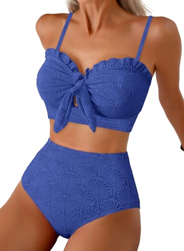 Herseas Womens High Waisted Bikini Sets 2 Piece Seashell Textured