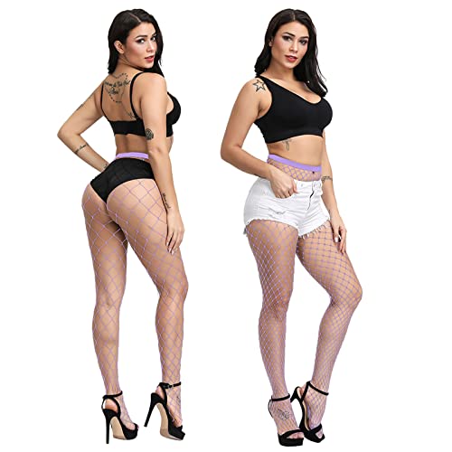 Image of Blostirno Women's High Waist Fishnet Stockings Tights Thigh Highs Pantyhose Sexy Stocking