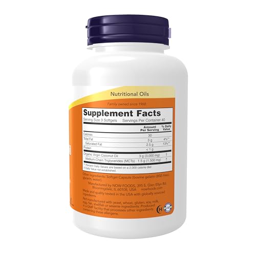 Now Foods, Virgin Coconut Oil, 1000 mg, 120 Softgels