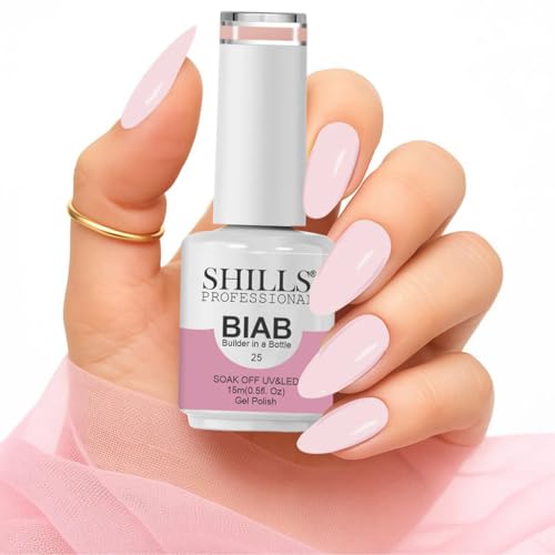 Image of SHILLS PROFESSIONAL BIAB - Builder in a Bottle 15ml | Soak Off UV & LED Gel Polish | Nail Strengthener, Base & Builder Gel in One | Long-Lasting, Chip-Resistant Formula | Available in 6 Shades (025 - Rosy Mauve)