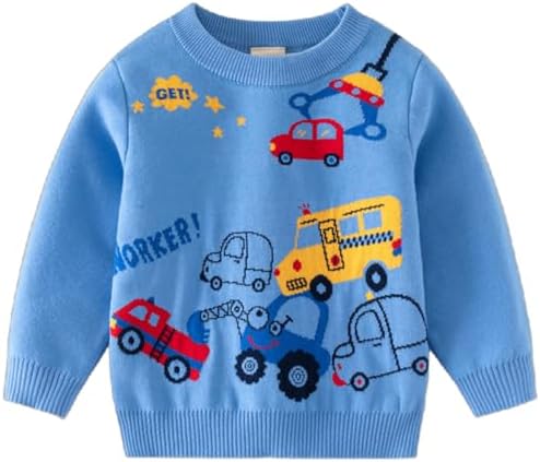 DHASIUE Männliches Kind Langarm Sweater Sweatshirt Boys Sweater Christmas Tops Jungen Pullover Kinder Pull Casual Kleinkind Cartoon Schule Kleidung Alter 2-7 Jahre, Gr 92-122