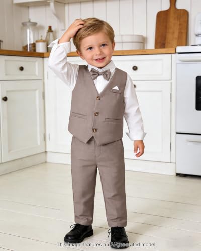 Image of SANGTREE Baby Boys Toddler Gentleman Kids Formal Outfits Long Sleeve Suit Clothing Set 3 Months - 9 Years