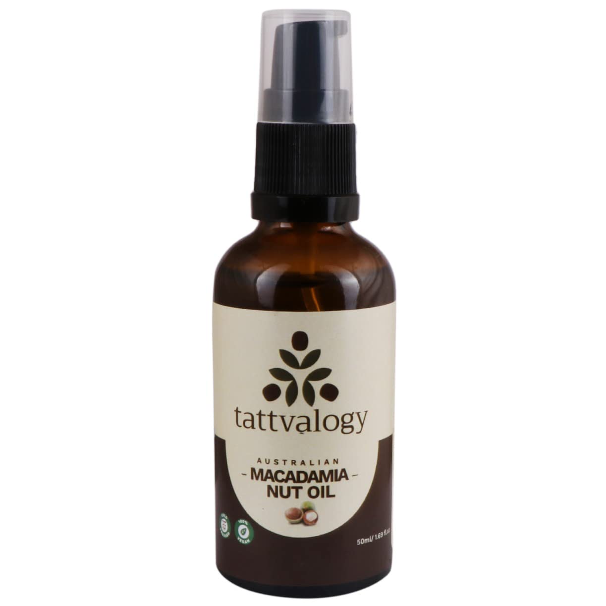 Tattvalogy Macadamia Nut Carrier Oil | Cold Pressed Macadamia Nuts from Australia |For Hair & Skin | Treats Dry Skin, Soothes Dry Scalp & Conditions Hair | Rich Essential Nutrients (15ml)