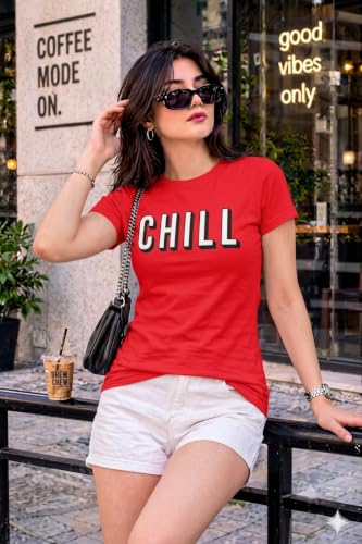 Image of Preneum Women's Graphic Printed T-Shirt, Round Neck Half Sleeve Casual Slim Fit Cotton Blend Tee, College, Office & Travel