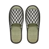 [FASPROJECT] 夏 スリッパ 畳インソール 矢絣 (メンズ L/ブラウン) 外縫い ルームシューズ 生地 和柄 涼しい 男性 紳士 CXSP-31420-BR