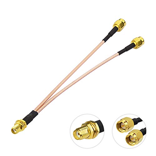 Bingfu 4G LTE Antenna Adapter Splitter Cable SMA Female to Dual SMA Male