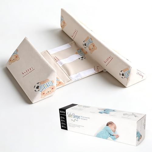 ADDLIVE Seitenschläferkissen Lagerungskissen Verstellbares und Removable Seitenlagerungskissen Anti-Rollen Keilkissen Side Support Pillow mit Rückenlehne (Bär)