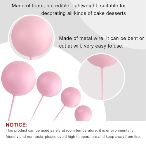 ASTARON 32 Stück Tortendeko Kugeln Cake Topper, Mini-Ballons Tortenaufleger für Hochzeit Party Babyparty Geburtstag Torte Dekorieren(Bunt)