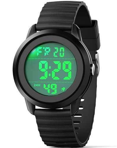 CKV Kids Watch Digital for 10-18 Boys Girls, 30M Water Resistant 1.5'' Sports Wristwatch for Kids with Backlight, Countdown, Stopwatch, Alarm