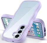 Yuanlai For Galaxy S26 用 ケース クリア かわいい 波型 SC-51G スマホケース 透明 超軽量 耐衝撃 ギャラクシー S26 5G カバー ストラップホール付き 学生 がくせい 女性用（パープル）
