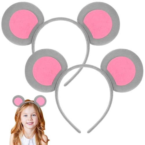 Bandeaux oreilles de souris confortables lot de 2 serre-têtes gris sans douleur
