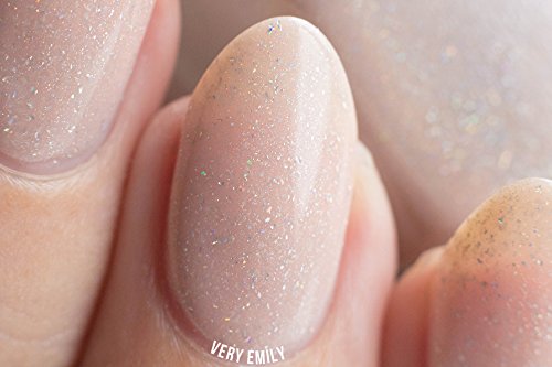 Image of ILNP Elle - Almond Nude Holographic Sheer Jelly Nail Polish