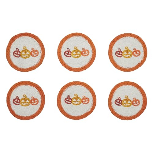 VHC-Brands-Country-Halloween-Stencil-Braided-Cotton-Coaster-Set-of-6-Decorative-Fall-Coasters-Table-Decor-for-Fall-Thanksgiving-and-Halloween VHC Brands Country Halloween Stencil Braided Cotton Coaster Set of 6 Decorative Fall Coasters Table Decor for Fall Thanksgiving and Halloween