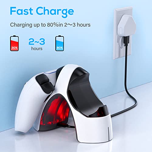Ps5 Controller Charging Station, Ps5 Fast Charger Station, Upgraded Dual Controller Charging Stand Compatible With Playstation 5, Ps 5 Docking Station Replacement For Dualsense Charging Station #TOP1