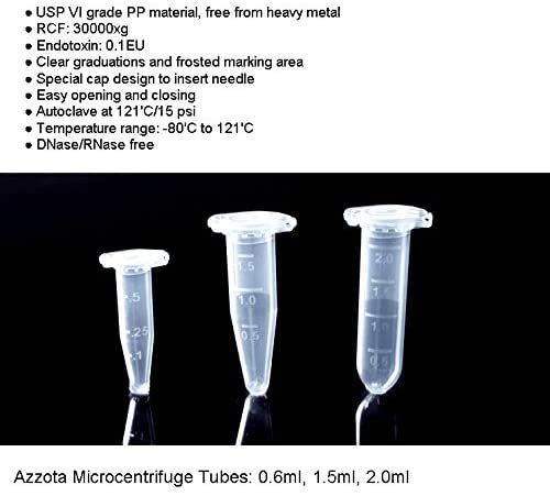 2.0ml Microcentrifuge Tube High-Clarity Polypropylene - Autoclavable, Not Sterile, 500/pk