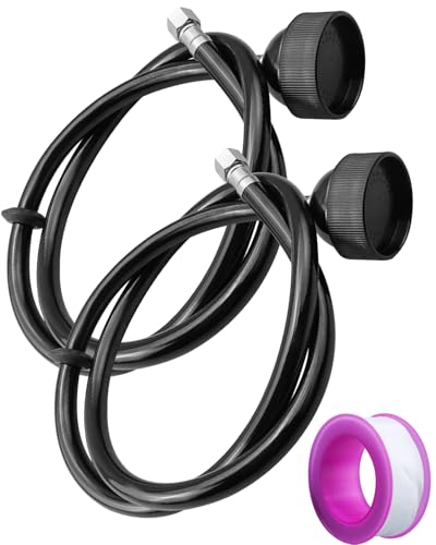 2 Pack Salon Shampoo Bowl Sprayer Head 1/4 Thread with Black Rubber Hose to Attach Shampoo Bowl Faucet Vacuum Breaker, Sink Replacement Part for Salon, Barber Shop, Spa