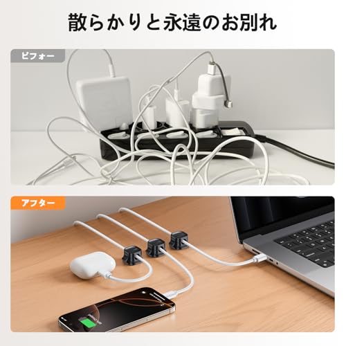 OMOTON ケーブルホルダー 6個セットバネ式ケーブルクリップ の商品画像 4