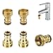 5PCS Hahnverbinder Messing,OSUTER Schlauchanschluss Wasserhahn mit Außengewinde Wasserhahnanschluss Set Universal Hahnanschluss für Garten Küche Wasserhahn