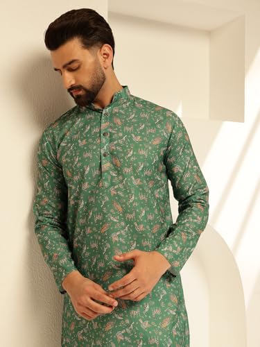 Image of SOJANYA Men Cotton blend Regular Fit(Since 1958)Daman Embroidered Long Kurta