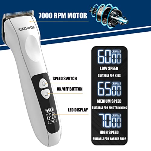 Hair Clippers, Beard Trimmer For Men Cordless Professional Barber Cutting Kit With Detachable Blade, Wireless Rechargeable Electric Mustache Grooming Set, Adjustable Haircut With Fast Charging Base #TOP3