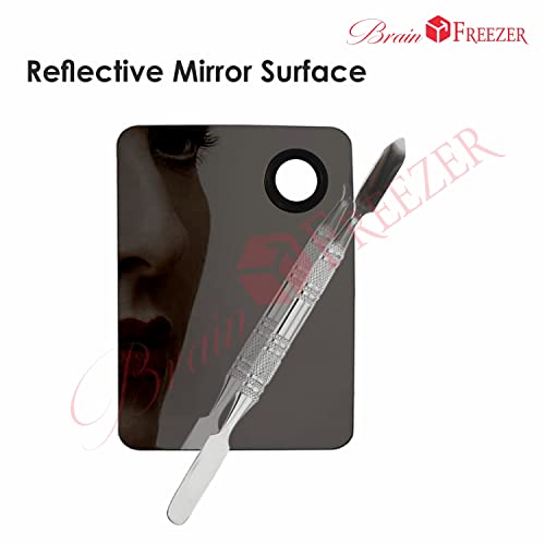 Image of Brain Freezer Cosmetic Shiny Beauty Makeup Palette with Stainless Steel SquareShape Spatula, 100 g (Black)