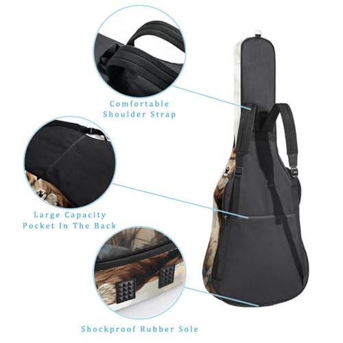 Sac de guitare acoustique imperméable 101,6 cm avec poches et éponge - 3