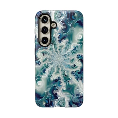 Coque rigide brillante Samsung S24 anti-rayures motif fractal
