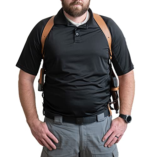 Cardini Leather - Shoulder Holster Made With Premium Colombian Leather - For Glock 17, 22, 31, Sig Sauer P220, P226, P227, And Full Sized 1911'S And Other Like Sized Handguns, For 9Mm, .45, And More #TOP1