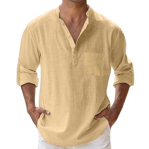 Chemise à manches courtes pour homme blanche en coton décontractée coupe droite sport