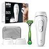Braun Silk-Expert Pro 5 IPL Haarentfernungsgerät, IPL Gerät, Rasierer, 2 Aufsätze, Tasche, für dauerhaft sichtbare Haarentfernung, Körper & Gesicht, Geschenk für Männer, PL5115, weiß/silber