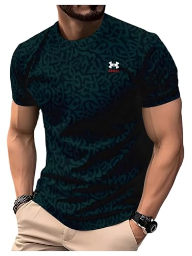 Image of RoseSeek Men's Color Block Short Sleeve Tee Shirts Casual Crewneck T Shirt Trendy Summer Tops