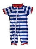 SwimZip® Little Boy Short Sleeve Sunsuit with SPF 50 UV Sun Protection