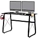 Produktbild SixBros. Gaming Schreibtisch in schwarz, moderner Schreibtisch, Gamer Tisch, Arbeitstisch für Zuhause & Home-Office, 136 x 60 cm, GT-013/8396