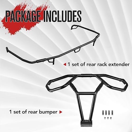 A & UTV PRO Rear Bumper & Rear Rack Extender Kit for Polaris Sportsman 570 Touring EPS 2021-2024, Combined Guard Protector for Sportsman 450 H.O. 2022-2024 Accessories, Replace OEM # 2884847, 2884841