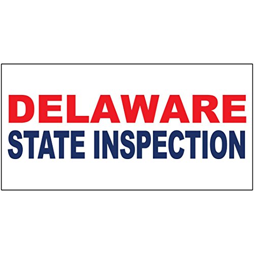 Cortan360 Delaware State Inspection Red Blue Decal Sticker Retail Store Sign Sticks to Any Surface