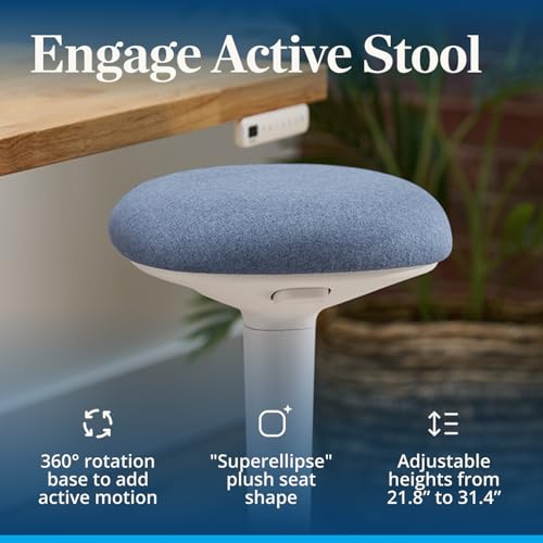 Image of UPLIFT DESK Engage Stool - Active Stool with 360 Motion, Adjustable Height Standing Desk Stool from 21.8''-31.4'', Ergonomic Anti-Slip Office Chair Alternative (Cobalt Blue)