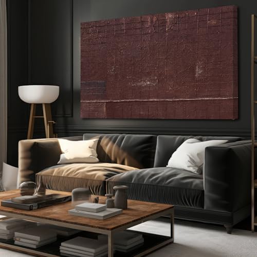 Ocevarin Modern Brown Abstract Wall Art Minimalist Art Prints Squ...
