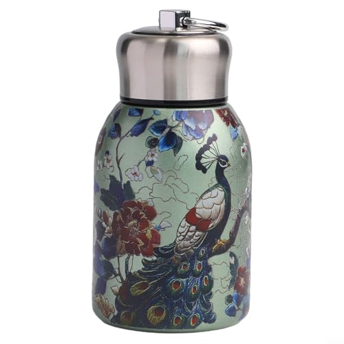 Borraccia termica in acciaio inox da 300 ml, a doppia parete, da viaggio, con manico, per campeggio, escursionismo, ufficio, uso quotidiano, contenitore per bevande calde e fredde (B)