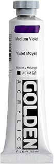 Heavy Body Acrylics by GOLDEN, Medium Violet, 2 fl. oz. Tube, Professional Acrylic Paint, Opaque