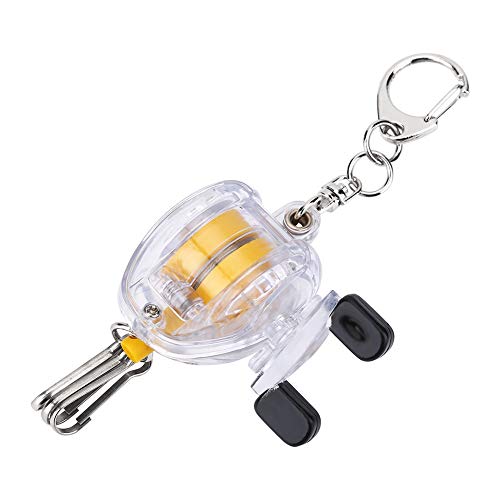 JOROBURO Fishing Reel Key Chain, Portable Fishing Reel Keychain Key Ring with Retractable Steel Wire Belt Clip Lock Buckle,Wire Rope Telescopic Buckle Fast Hang Buckle Fishing Gear Accessories