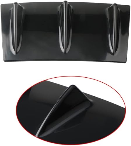 Miniatura 8 de Alerón universal para automóvil, difusor de labio para parachoques trasero, chasis de automóvil, aleta de tiburón negro, kit de alerón de ala de