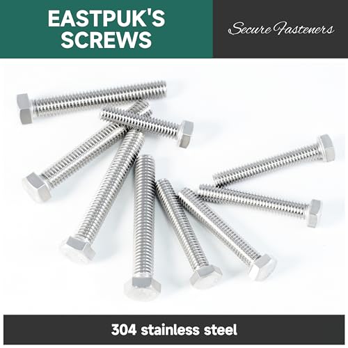 EASTPUK 3/8-16 x 3 Hex Head Bolts Screws with Nuts, Flat & Lock Washers, 304 Stainless Steel Bolts and Nuts External Hex Drive Full Threaded 3/8 Bolt (5Sets) by EASTPUK - Used condition - Image 5