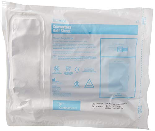 Cardinal Health Ancillary Patient Drape, Convertor Half Sheet Tiburon Surgical Drapes, 40" x 57", Case of 20, 9358