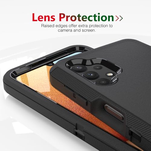 Image of Case for Galaxy A52, Heavy-Duty Tough Rugged Shockproof Drop Protective Cover Cases for Samsung Galaxy A52, Black